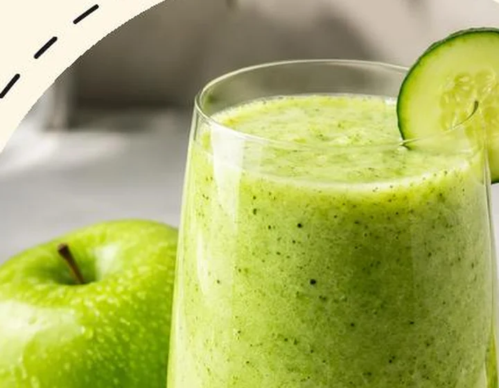 Jugo verde de manzana, pepino y limón