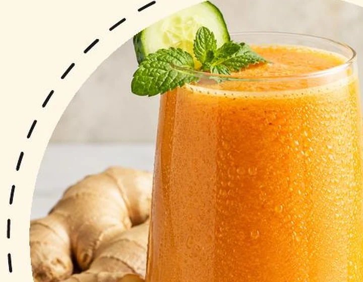 Jugo de zanahoria, pepino y jengibre